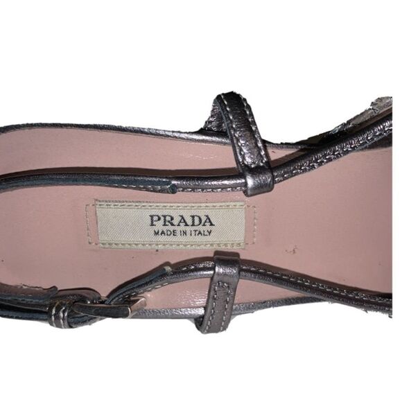 Prada Argento silver sling back size 36.5 - Picture 4 of 7